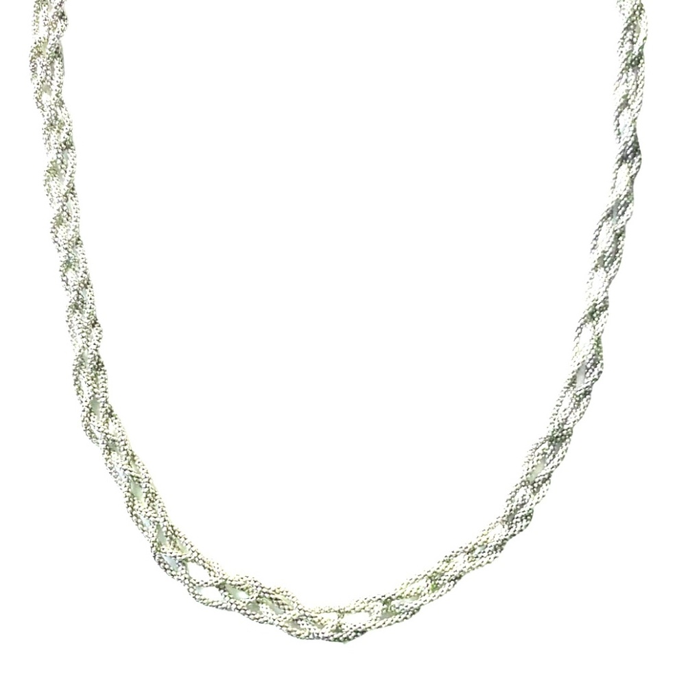 Sterling Silver Braided Chain Necklace